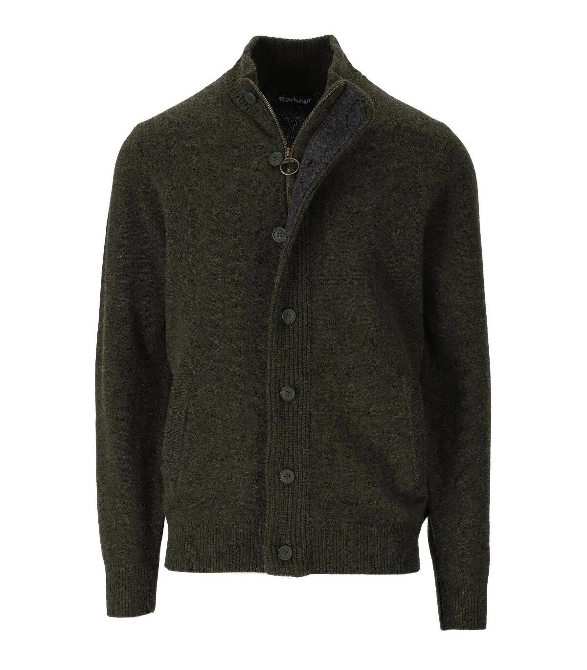 Barbour - BARBOUR ESSENTIAL PATCH GRÜN CARDIGAN - Größe M - multi