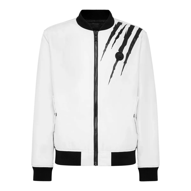 Plein Sport Daunenjacke Bomber Scratch weiss
