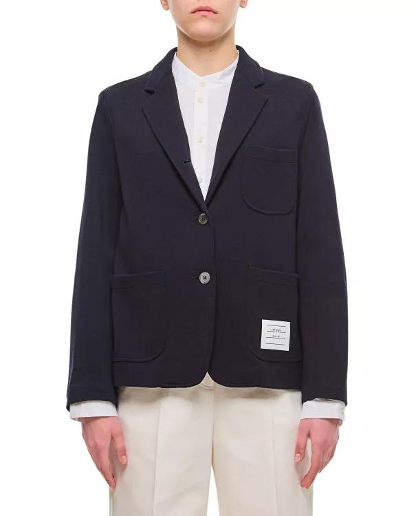 Thom Browne - Cropped Sack Wool Jacket - Größe 40 - blue