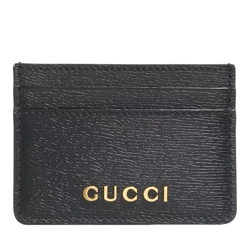 Gucci Card Case Logo Lettering Card Holder Black