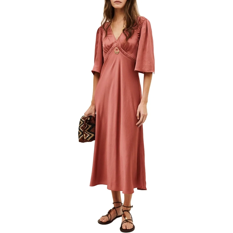 BASH Midikleid Ba&sh Charlotte Jurken Roze 1e26char rose(Image 2)