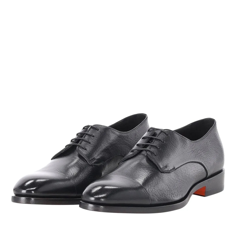Santoni Chaussures à lacets Schnürschuhe aus Leder schwarz