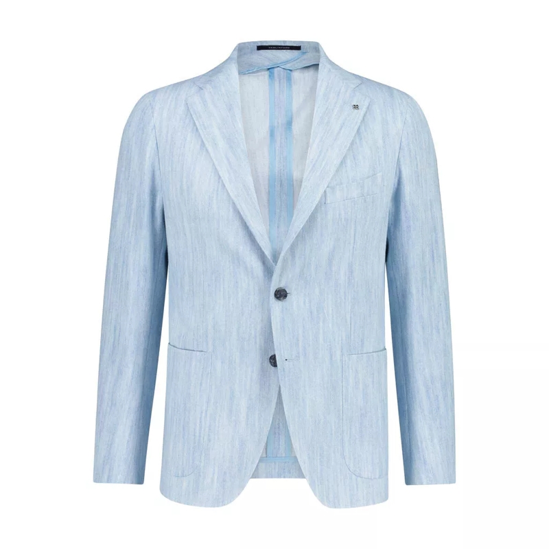 Tagliatore  Sakko aus Denim Hellblau