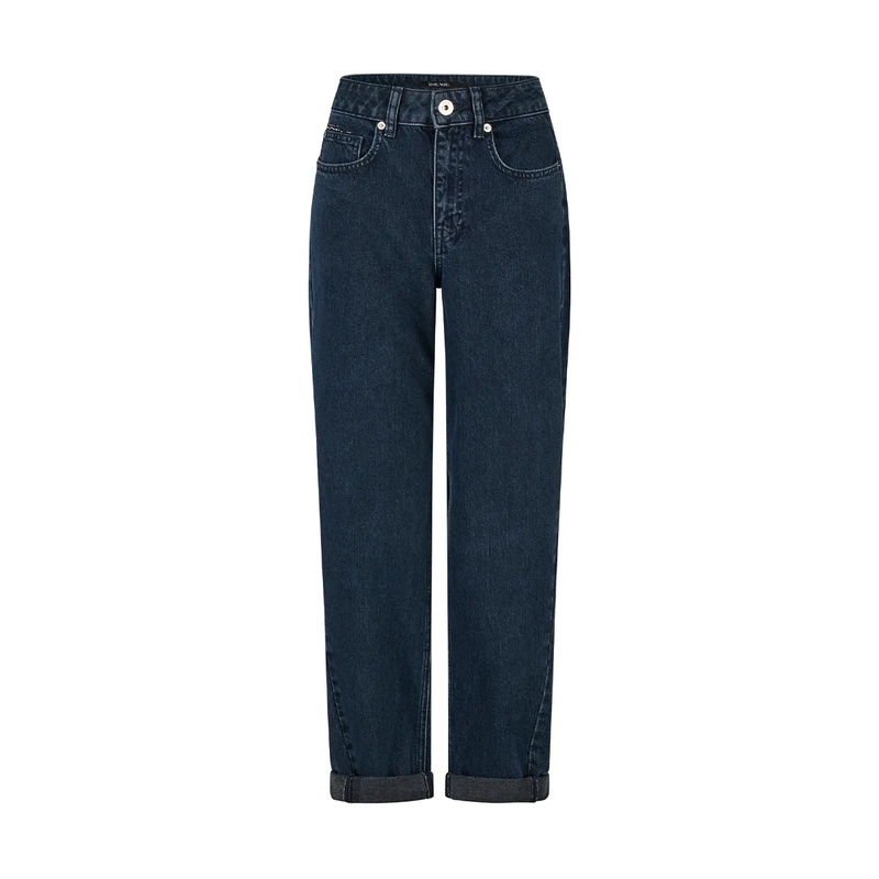 Marc Aurel Hose Jeans- 5 Pocket- Barrelform- veganes Lederlabe blau