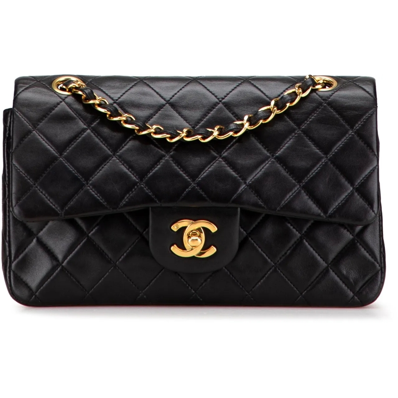 Chanel Sac à bandoulière Small Classic Lambskin Double Flap schwarz