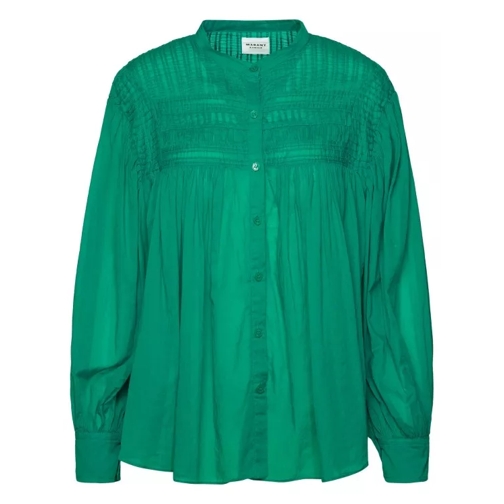Etoile Isabel Marant Plalia Emerald Green Cotton Shirt Green 