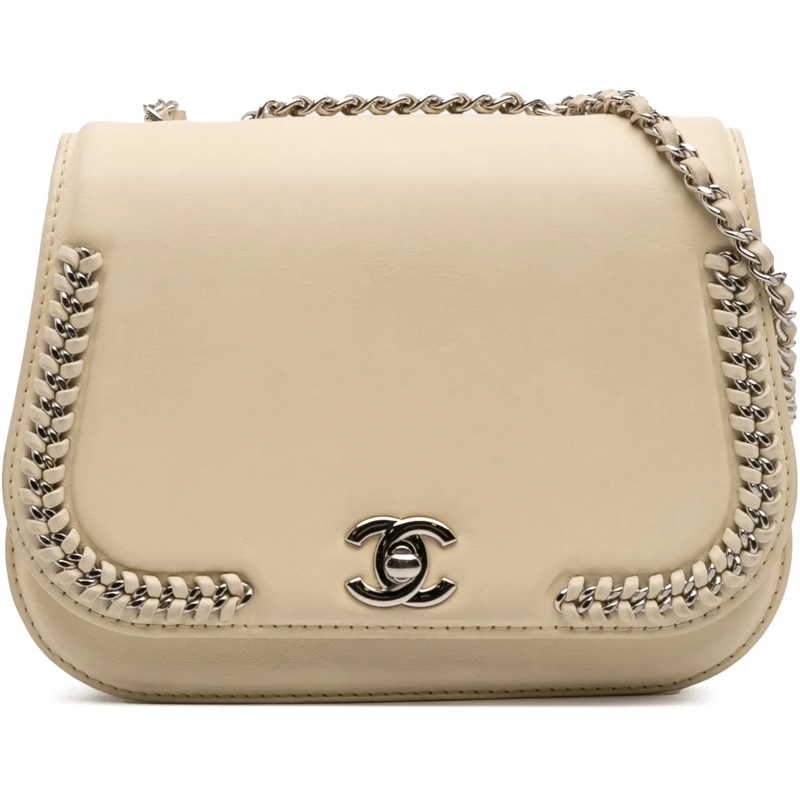 Chanel Sac à bandoulière Small Calfskin Braided Chic Flap weiß