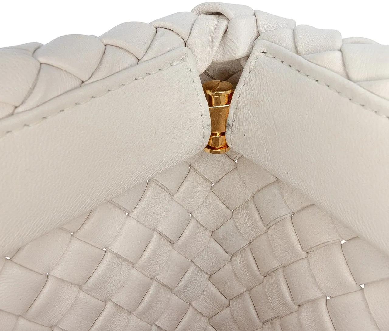 Thumbnail - Bottega Veneta Clutches - Lambskin Padded Intreccio Crisscross Clutch - Gr. unisize - in Weiß - für Damen