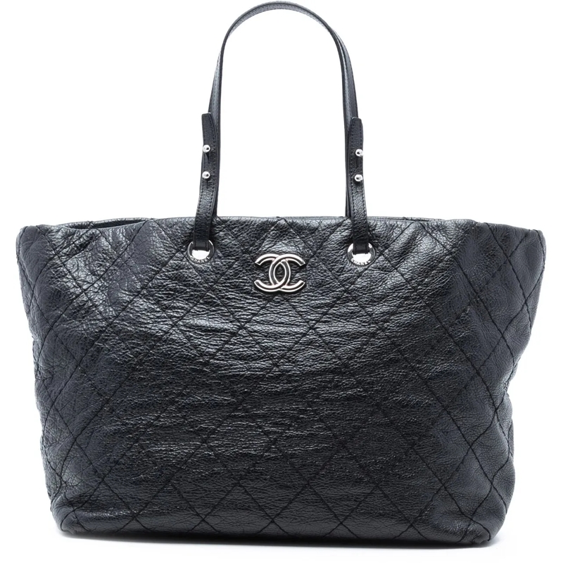 Chanel Shopper Large Glazed Calfskin On The Road Tote schwarz
