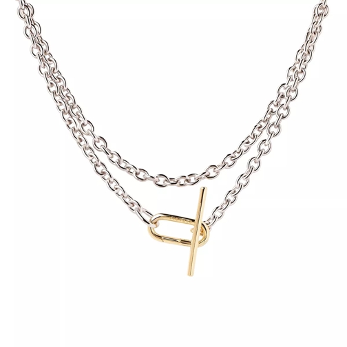 PDPAOLA Long Beat Chain Necklace Silver Collana media