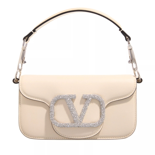 Valentino Garavani Loco Small Shoulder Bag For Woman Light Ivory Axelremsväska