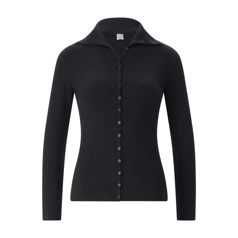 TOTEME Strickjacke Strickjacke aus Materialmix schwarz