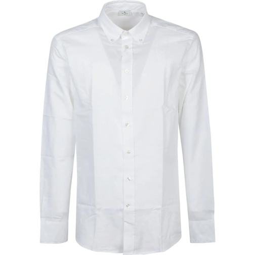 Etro Legere Oberteile Roma Botton Down Logo Shirt White weiß