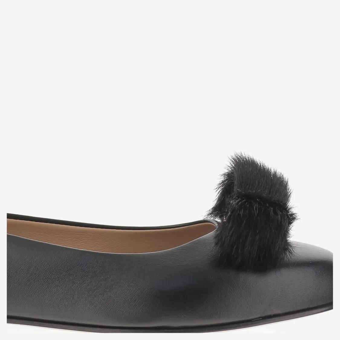 Thumbnail - Leather Bow Ballet Flats - Gr. 7 - in Grau