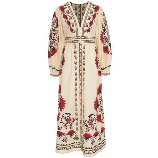Farm Rio Robes midi Maxi dress 'Cashew Mandala' beige