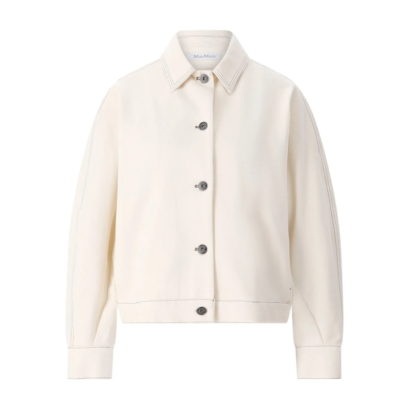 Max Mara Overgangsjas Jacke aus Baumwollmix blau