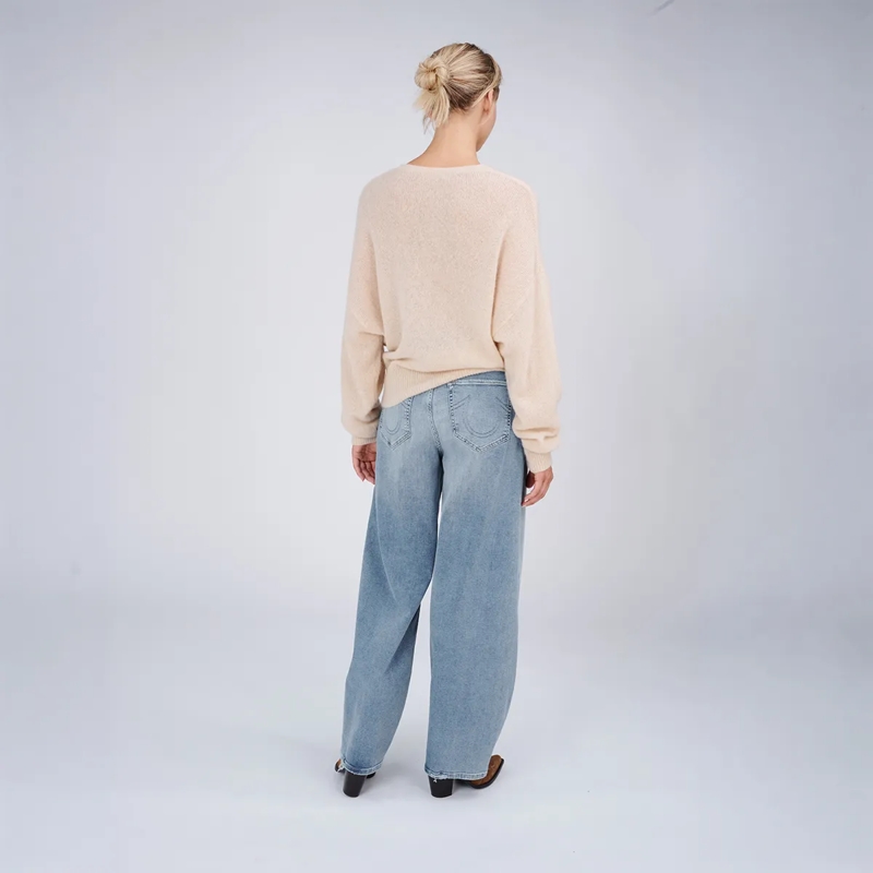True Religion  - Gerader Schnitt- Rippbündchen an den Ärmeln- Ü beige(Image 4)