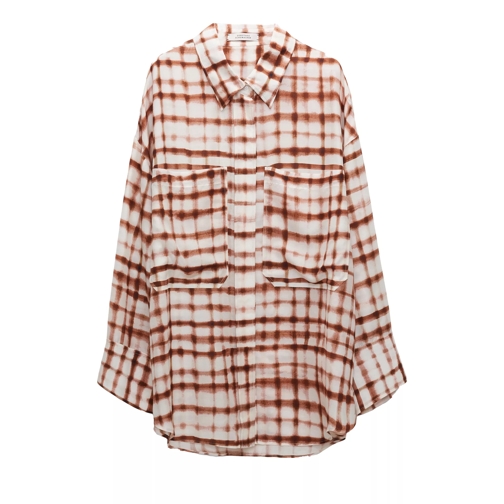 Dorothee Schumacher CHECKED STATEMENT blouse brown and rose check 