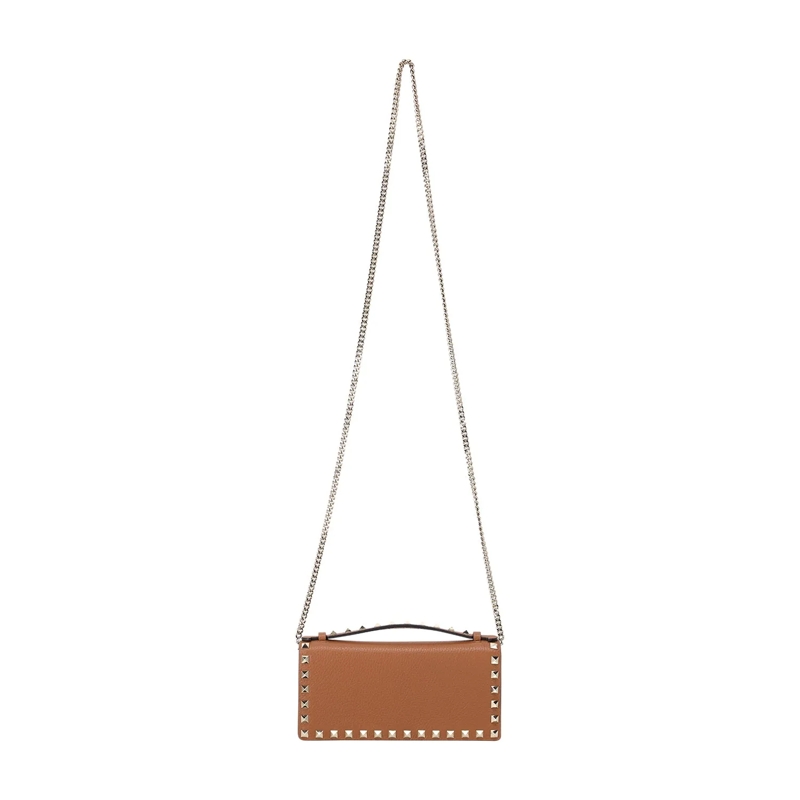 Valentino Garavani Portemonnaie mit Zip-Around-Reißverschluss Geldbörse aus genarbtem Kalbsleder braun