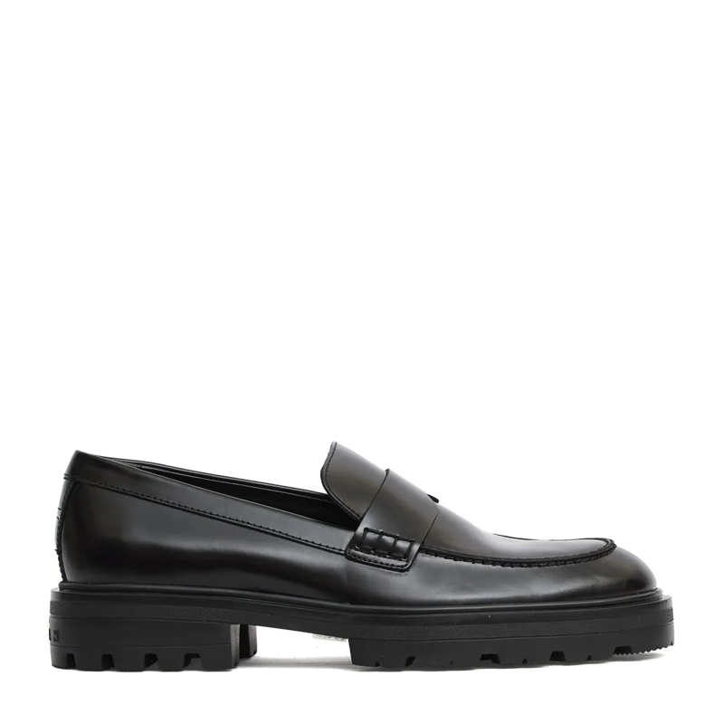 Hogan Loafer Polished Black Leather Mocassino Loafers Black