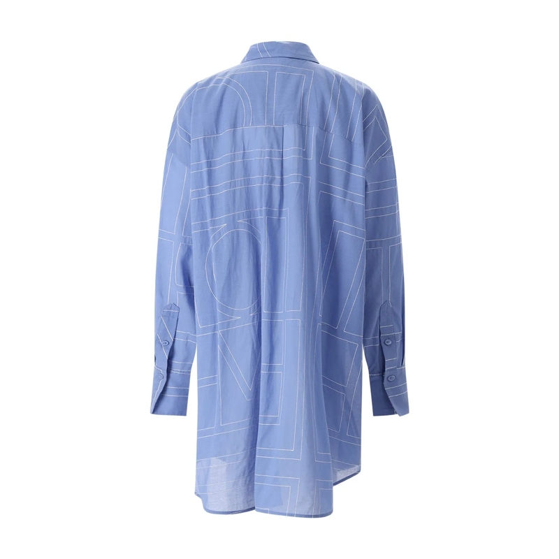 TOTEME Mini-robe Blusenkleid aus Bio-Baumwollmix blau(Image 3)