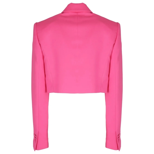 Andamane Blazer Cropped Fuchsia Blazer With Classic Lapel Pink (Image 2)