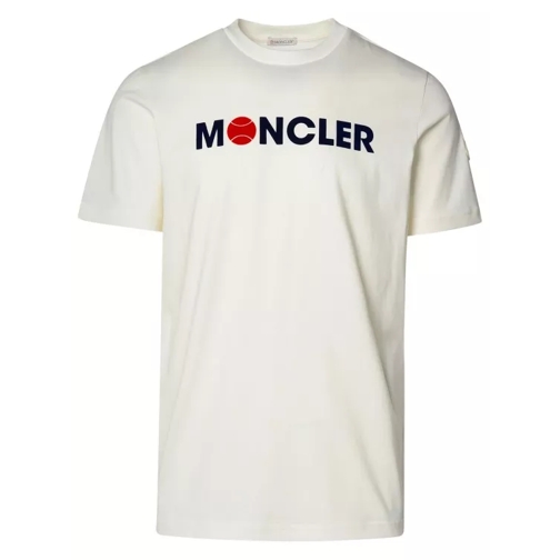 Moncler White Cotton T-Shirt White 