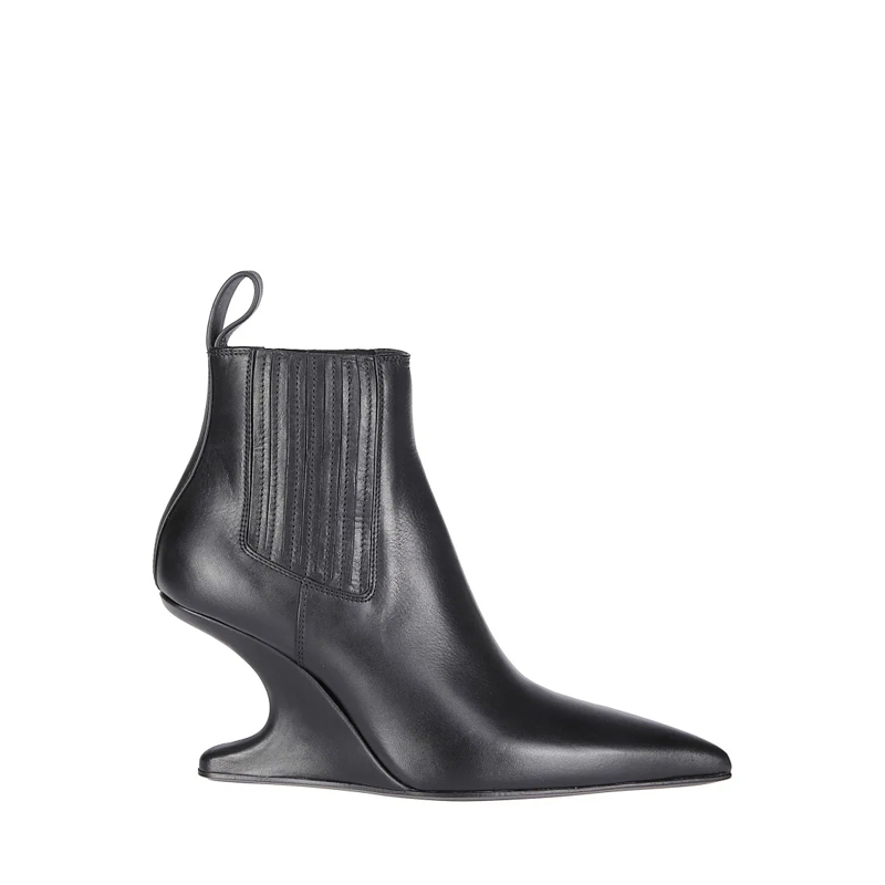 Rick Owens Laarzen Architectural Ankle Boots With Sharp Silhouette Grey
