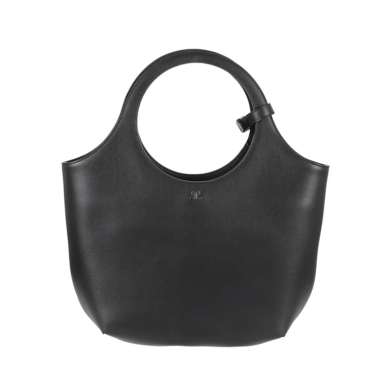 Courrèges Crossbody Bag Black Calf Leather Handbag Black