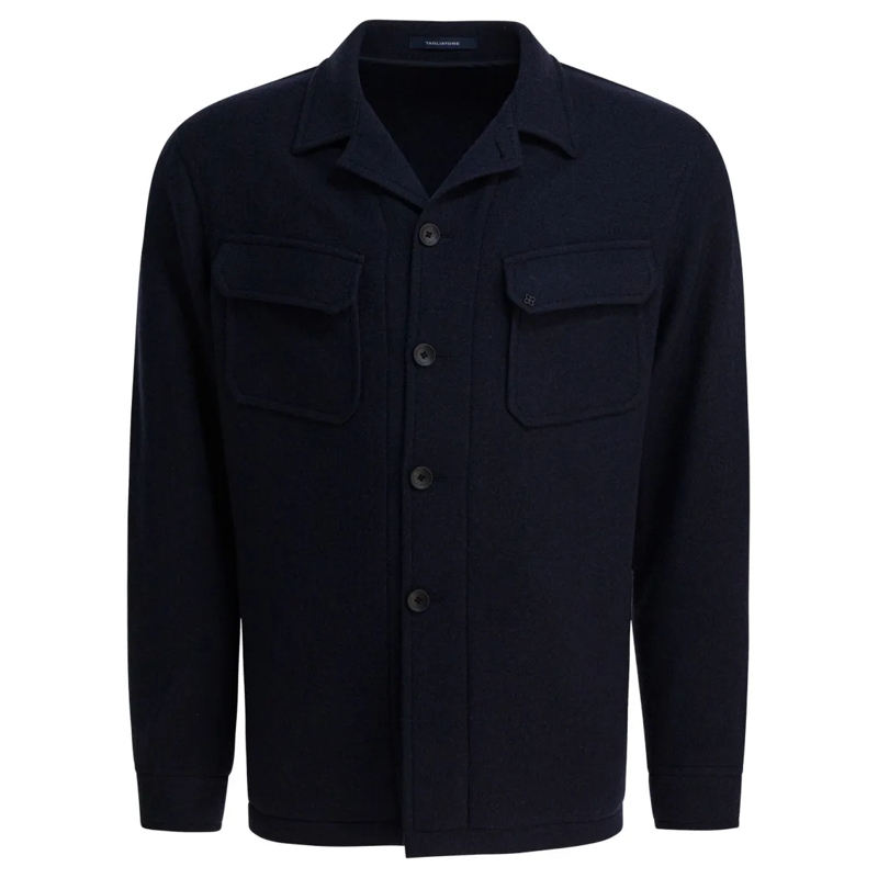 Tagliatore Winterjas Textured Black Wool Blend Coat Black