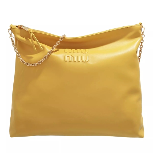 Miu Miu Hobo Shoulder Bag Leather Yellow Sac à bandoulière
