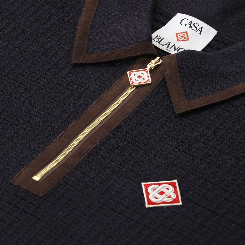 Casablanca Poloshirt Poloshirt aus Wolle blau(Image 4)