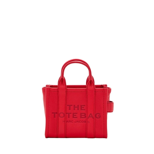 Marc Jacobs The Mini Leather Tote Bag Red Rymlig shoppingväska