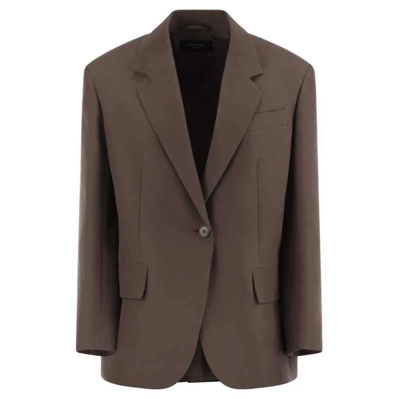 Max Mara Blazer Floc - Cotton Blend Over Blazer Grey