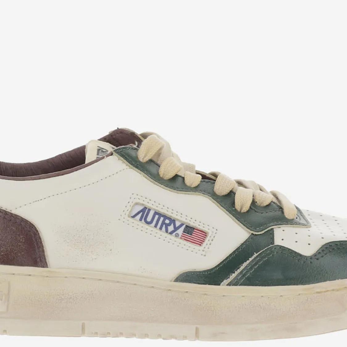 Thumbnail - Autry Low-Top Sneaker - Colorblock Leather Low-Top Sneakers With Logo Deta - Gr. 45 (EU) - in Beige - für Damen
