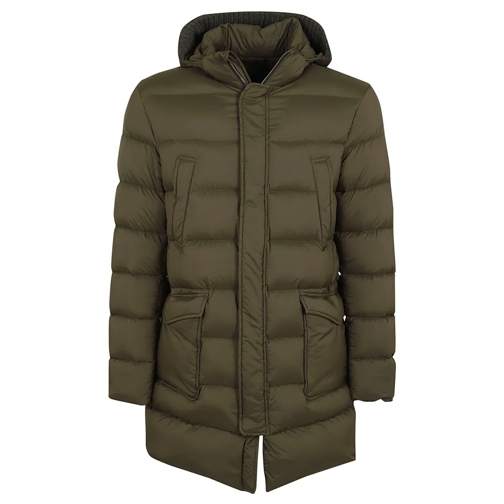 Herno Daunenjacken Down Jacket With Hood And Multiple Pocket Options Green