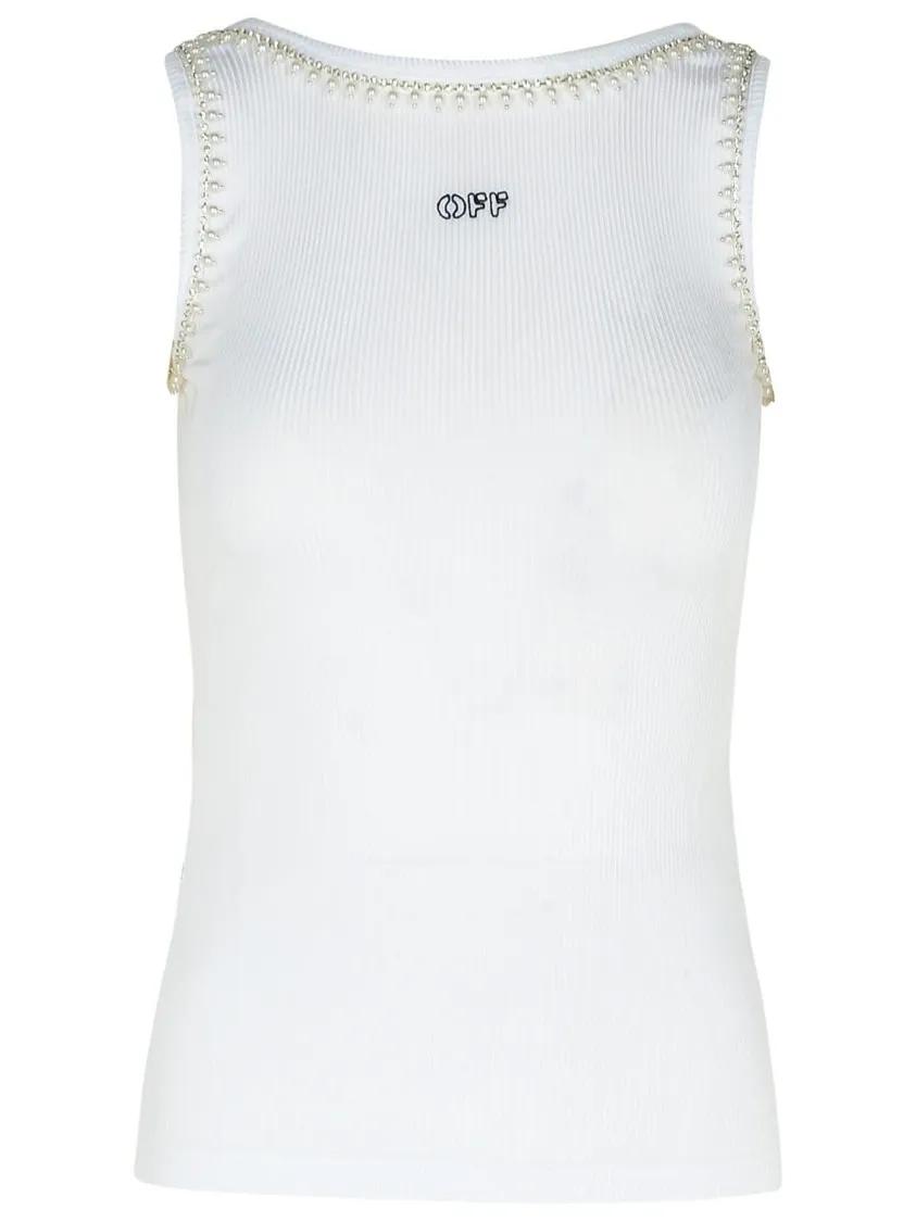 Off-White - White Viscose Tank Top - Größe 40 - weiß