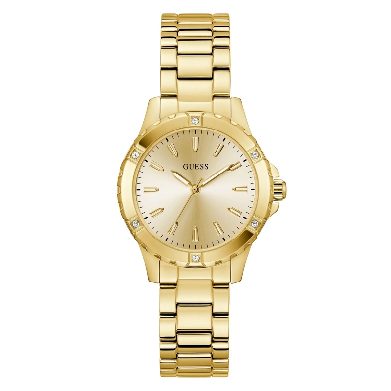 Guess Quarzuhr Quarz-Analoguhr Mist gold