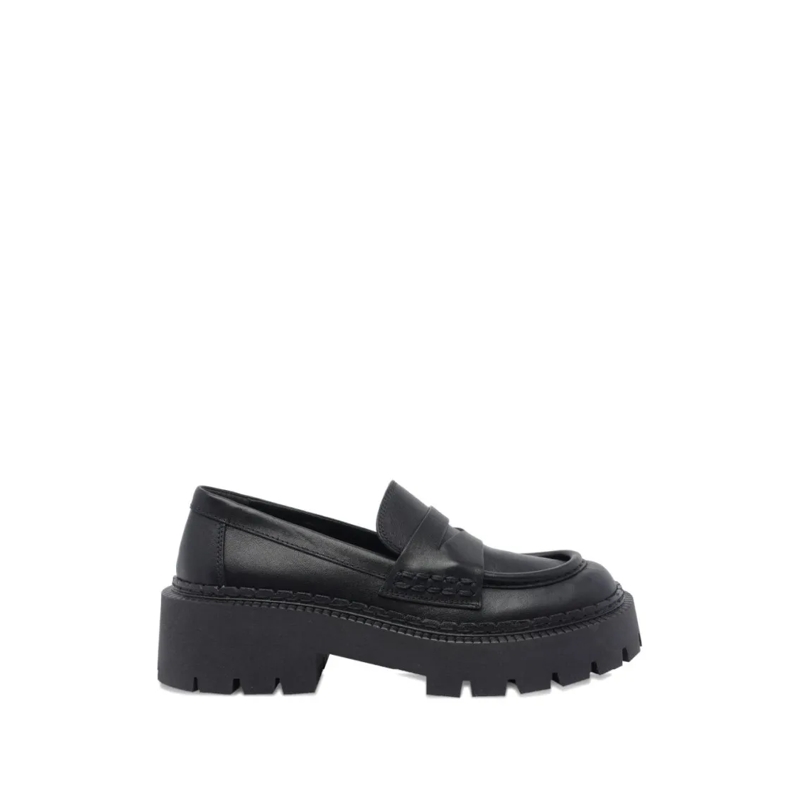 Vic Matié Balletschoenen Platform Loafers In Black Leather Black