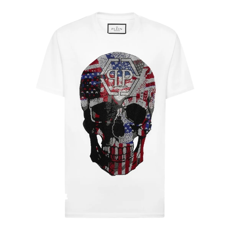 Philipp Plein T-Shirt T-Shirt Round Neck Ss Skull weiss