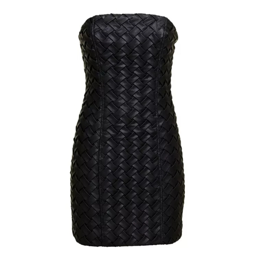Rotate Black Mini Dress With 'All-Over' Braided Texture I Black 