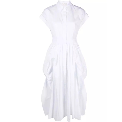 Alexander McQueen White Cotton Midi Dress White Abiti midi