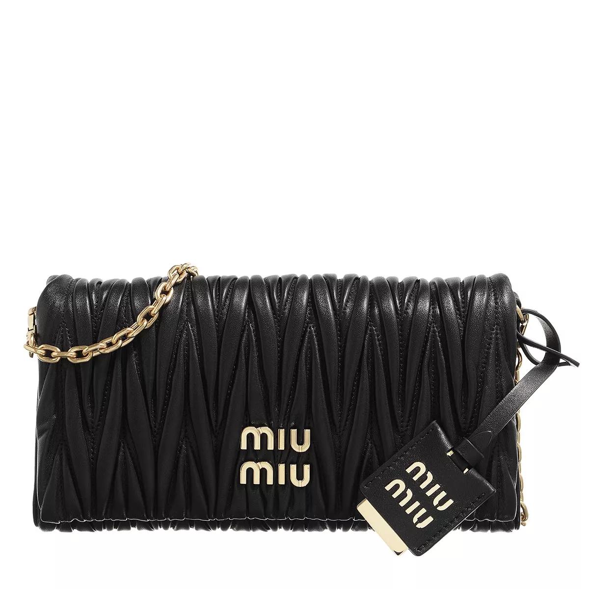 Miu Miu Matelassé-effect Shoulder Bag in Black