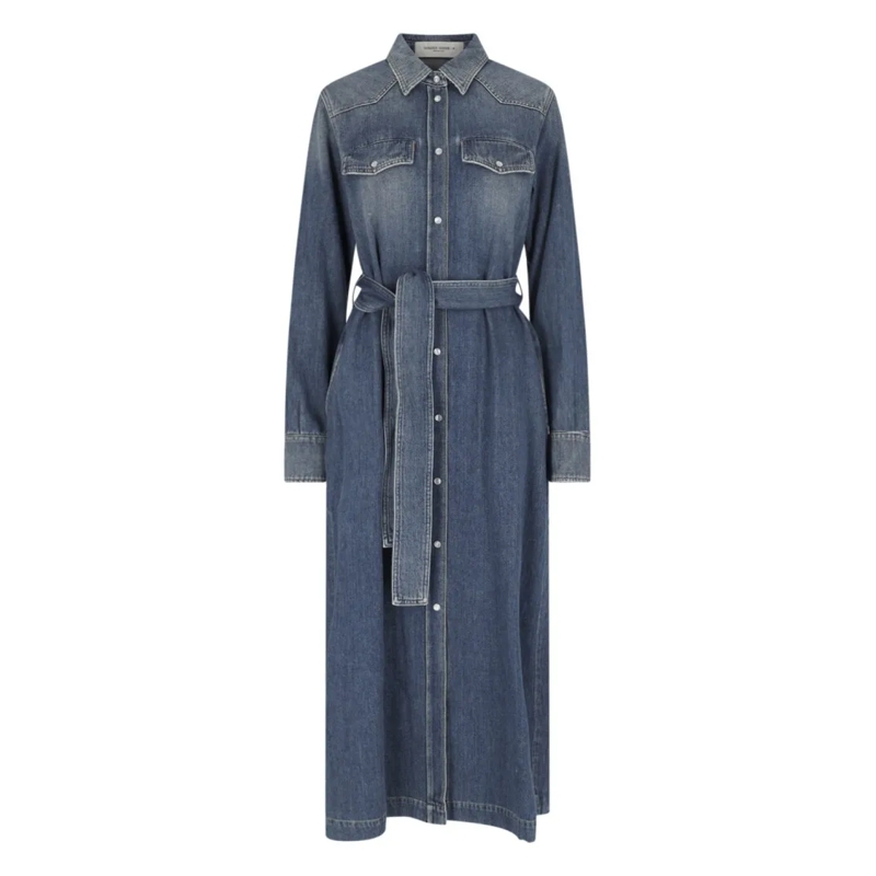 Golden Goose  Denim Maxi Shirt Dress – Blue Blue