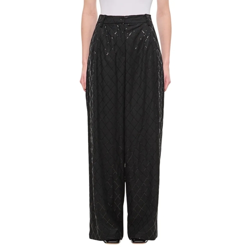 Rotate  Wide Leg Sequins Pants Black