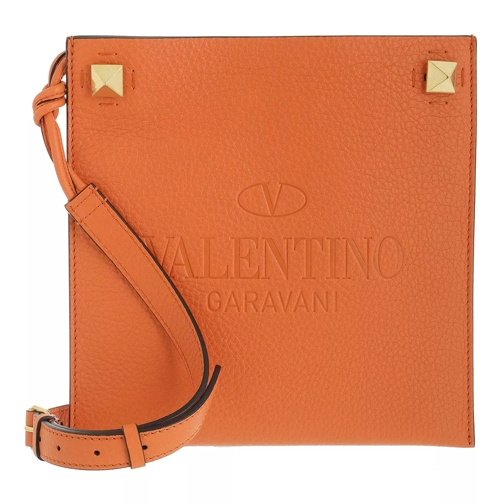 Valentino Garavani Logo Crossbody Bag Leather Orange Zest Crossbody Bag