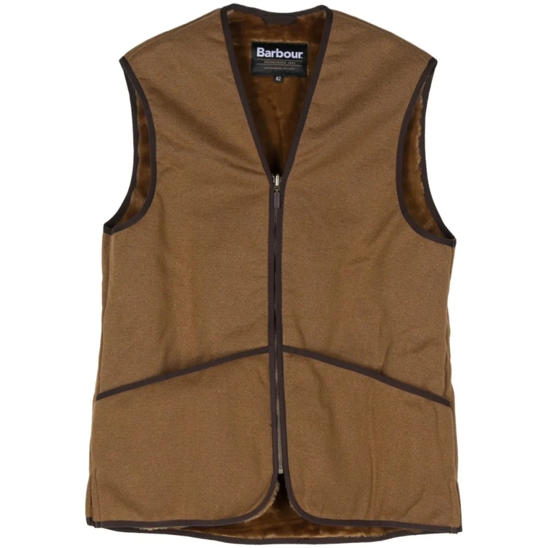 Barbour Pullover Sleeveless Brown Knitwear Vest With Zipper Closure Brown