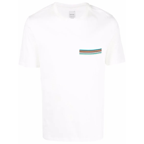 Paul Smith T-Shirts White Cotton T-Shirt With Embroidered Edge Artist  White