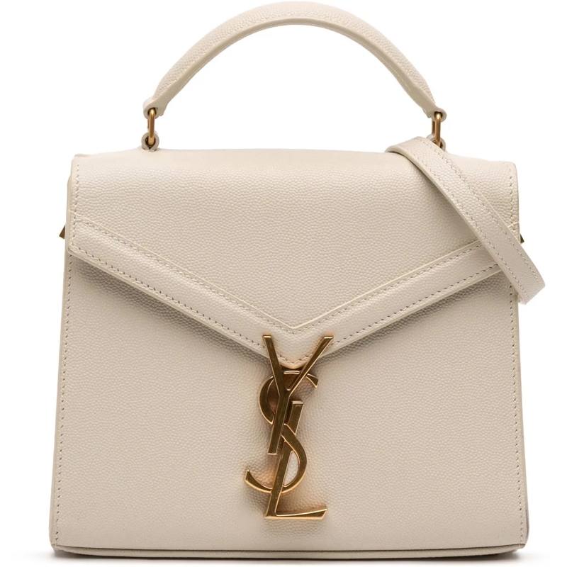 Saint Laurent Schultertasche Mini Grain de Poudre Monogram Cassandra Top Handle braun