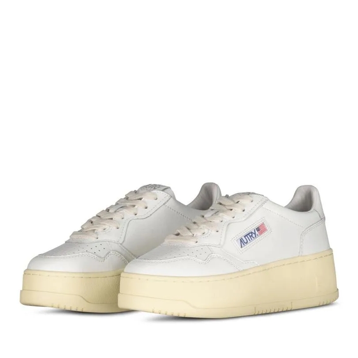 Autry International Plateau Sneaker aus Leder WeiB Low Top Sneaker